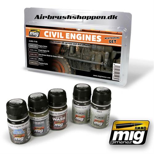 A.MIG 7146 CIVIL ENGINES WEATHERING SET